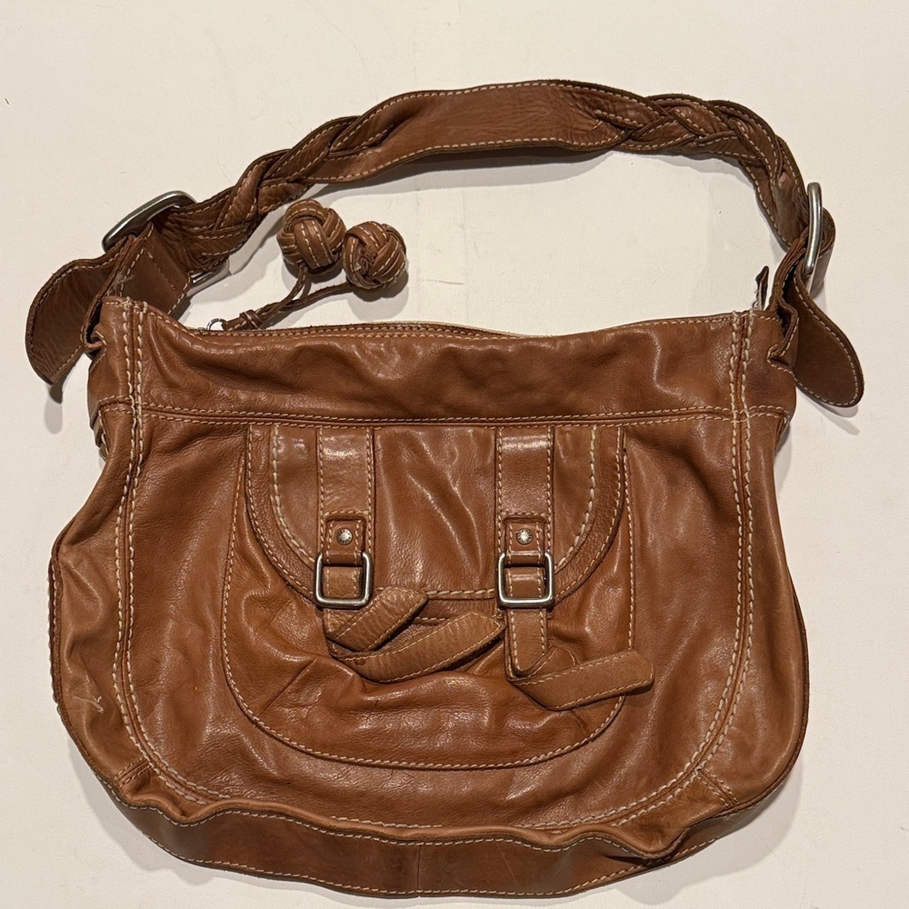 Fossil Tan Leather Shoulder Bag